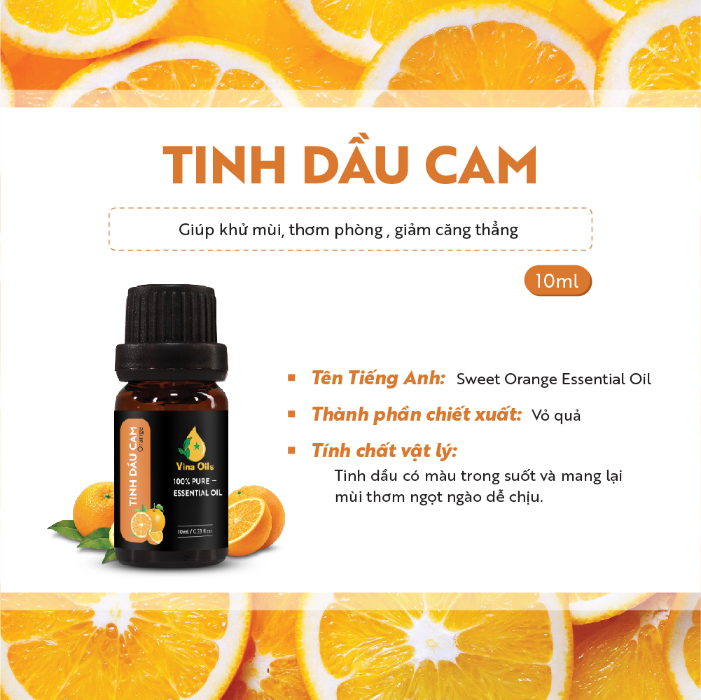 Tinh dầu xông Cam 10ml  (1 thùng)